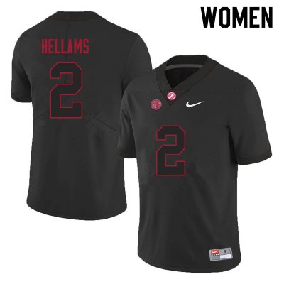 NCAA Women's Alabama Crimson Tide #2 DeMarcco Hellams Stitched College 2021 Nike Authentic Black Football Jersey SP17Y14RW